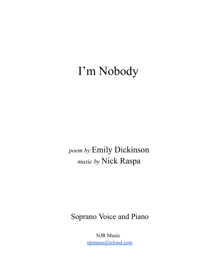 I'm Nobody! (s.v. & pf.) Voice scores gallery preview page 3