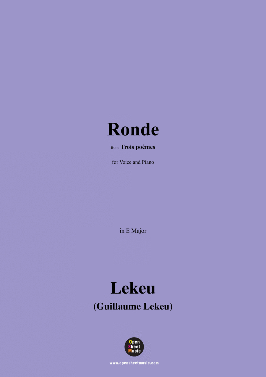 Lekeu-Ronde,in E Major Lekeu-Ronde,in E Major Voice scores gallery preview page 1