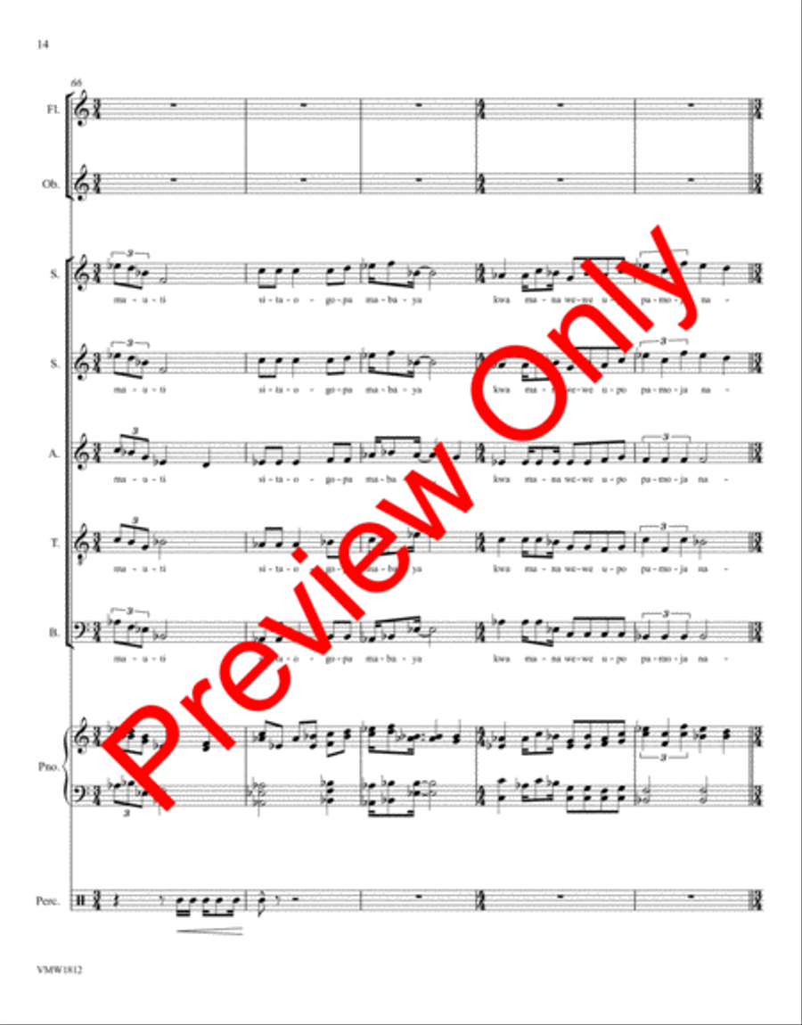 Maombi na Sifa (Prayer and Praise) 4-Part scores gallery preview page 19