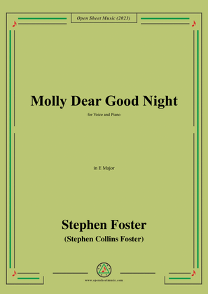 Book cover for S. Foster-Molly Dear Good Night,in E Major