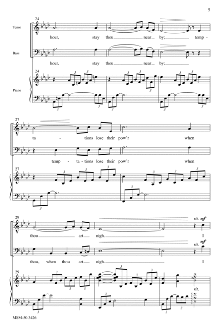 I Need Thee Every Hour 4-Part scores gallery preview page 5