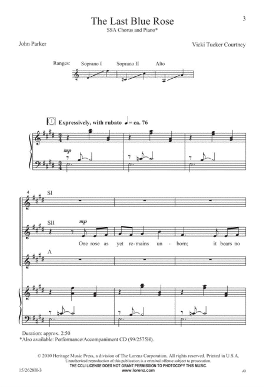 The Last Blue Rose The Last Blue Rose SSA scores gallery preview page 3