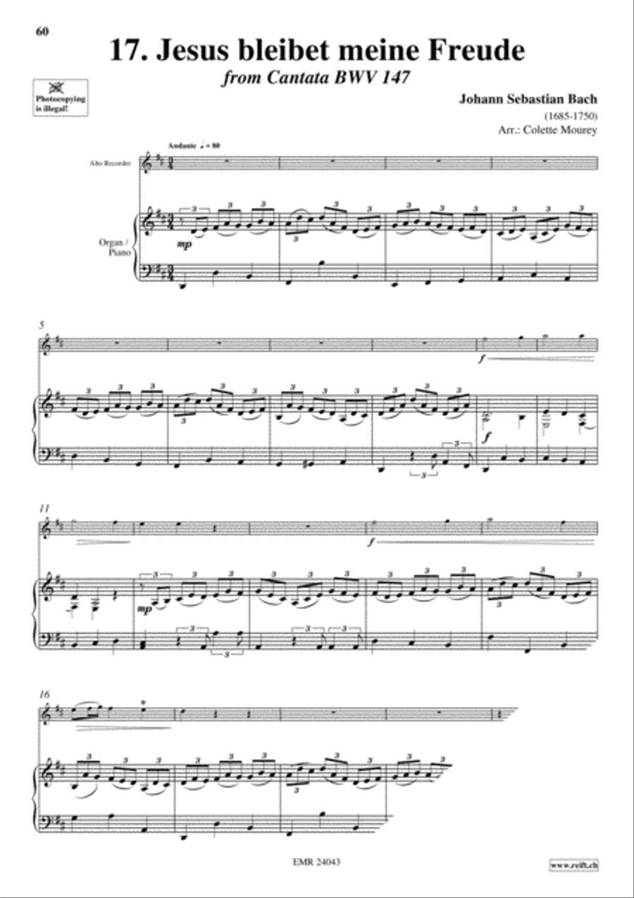 40 Greatest Baroque Hits Volume 1 Alto Recorder scores gallery preview page 19