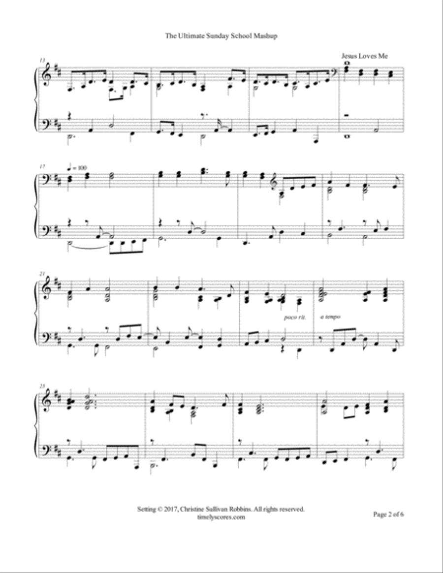 The Ultimate Sunday School Mashup Piano Solo scores gallery preview page 2