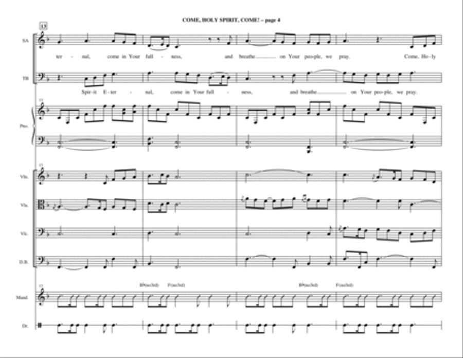 Come, Holy Spirit, Come! - Full Score Choir scores gallery preview page 4