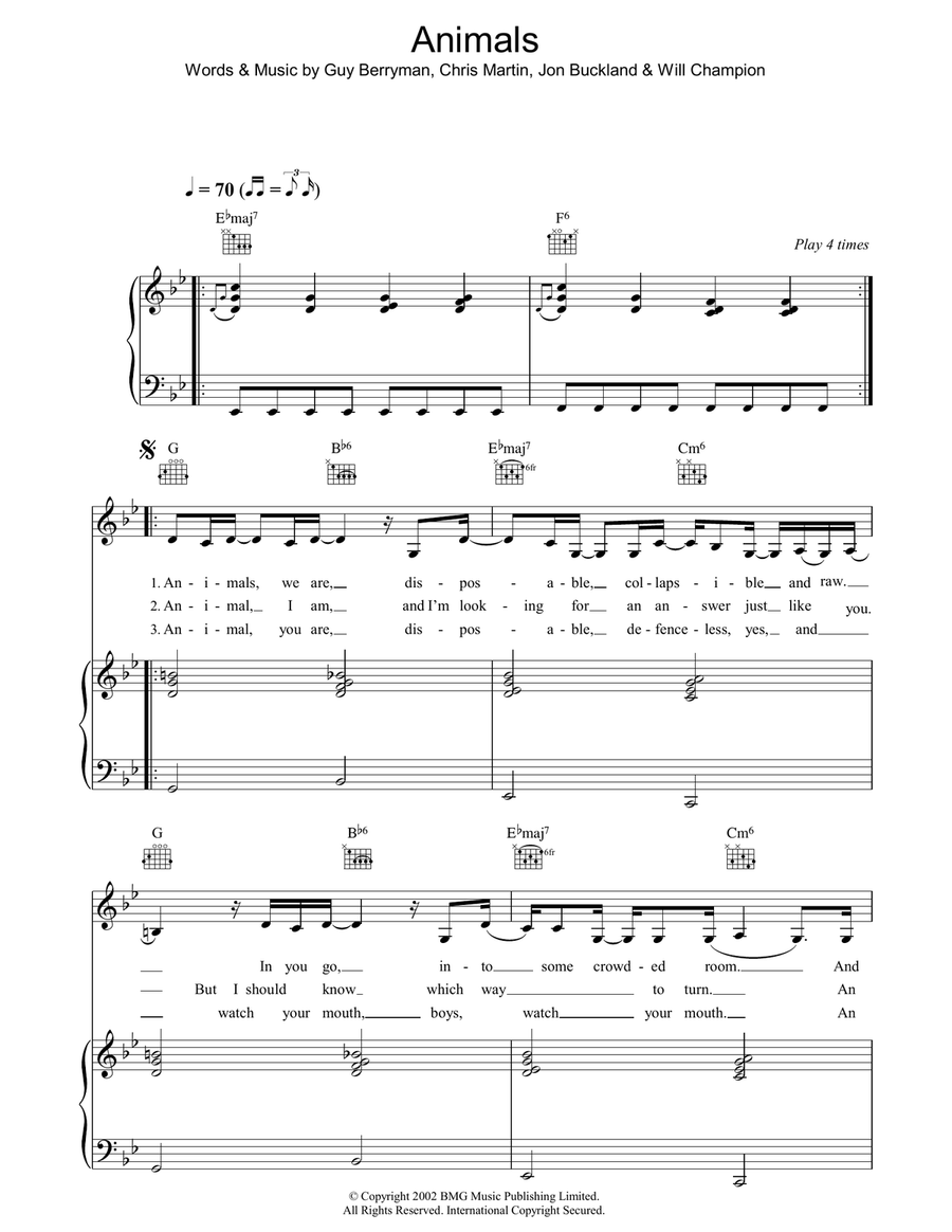 Animals Acoustic Guitar scores gallery preview page 1