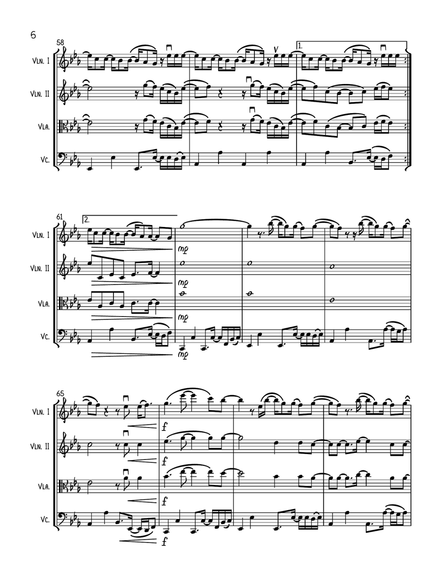 Adore You String Quartet scores gallery preview page 6