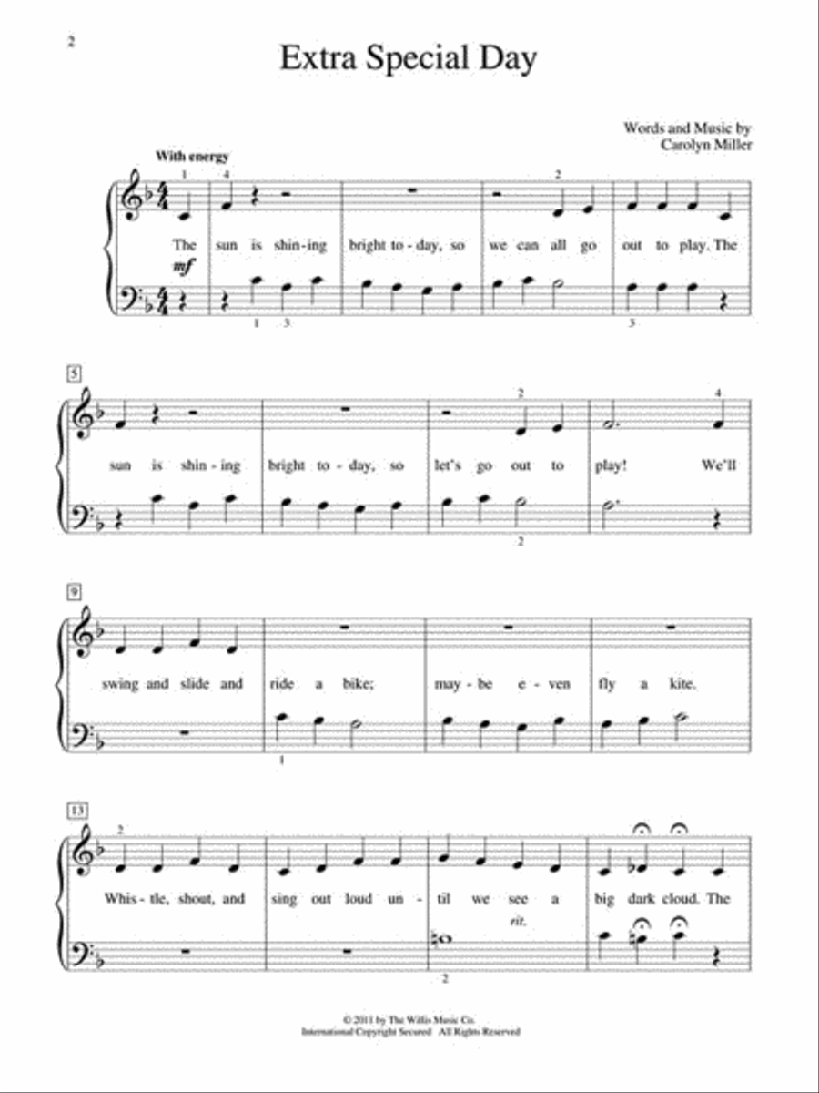 Extra Special Day Easy Piano scores gallery preview page 2