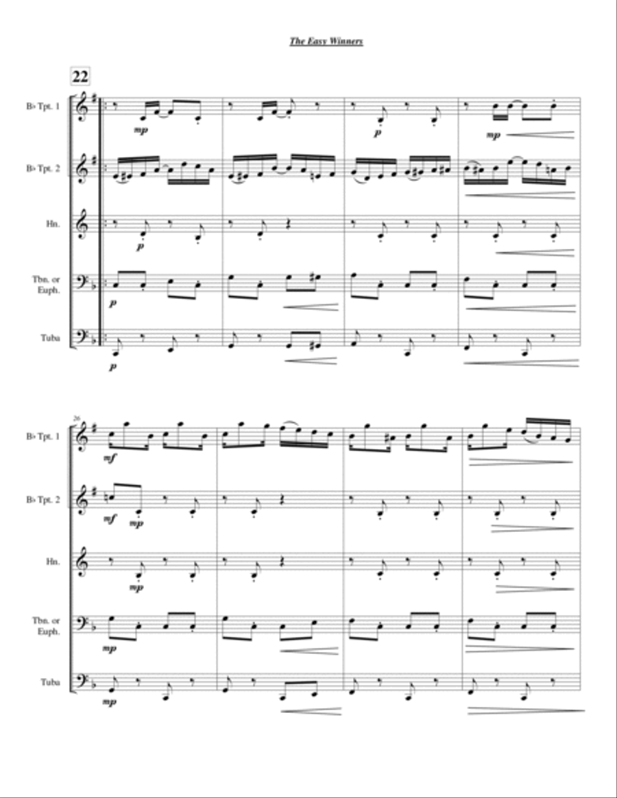 The Easy Winners Chamber Music scores gallery preview page 3
