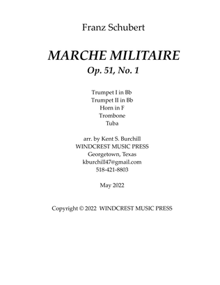 Book cover for MARCHE MILITAIRE for Brass Quintet