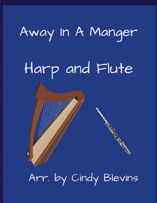 Book cover for Away In a Manger, for Harp and Flute