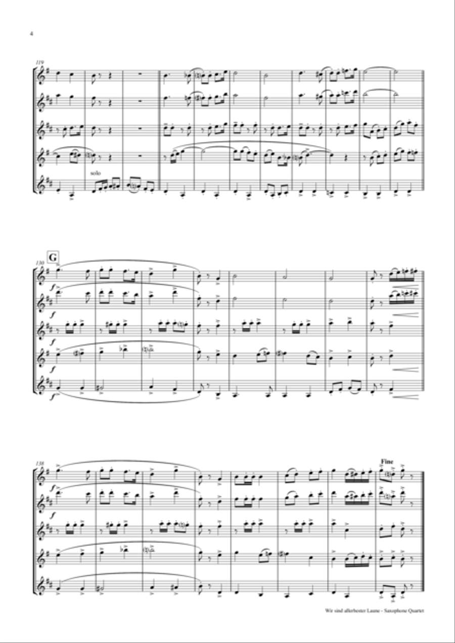 Allerbester Laune - German Polka - Saxophone Quartet Saxophone Quartet scores gallery preview page 4