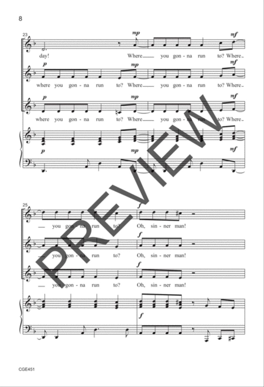Oh, Sinner Man (SSA) SSA scores gallery preview page 7
