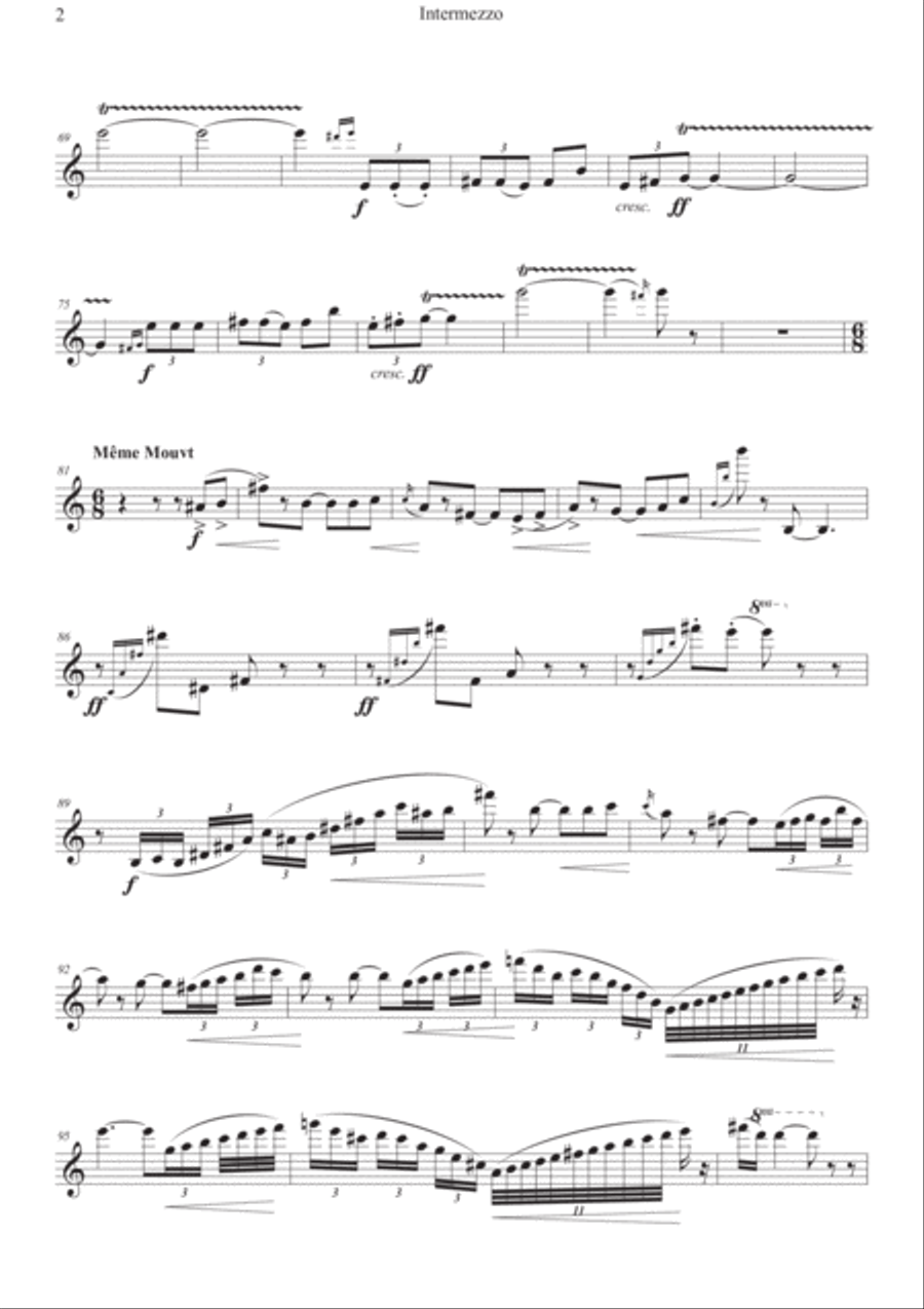 Intermezzo, Edouard Lalo Symphonie Espagnole Flute Solo scores gallery preview page 2