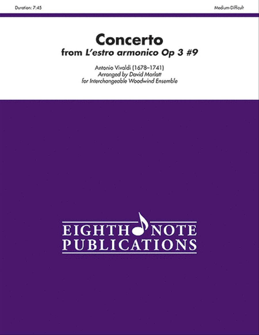 Concerto from L'estro armonico Op. 3, No. 9 Woodwind Ensemble scores gallery preview page 1