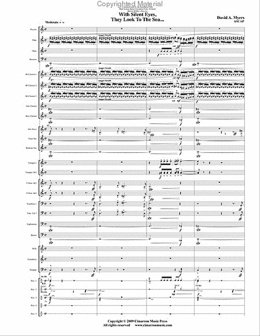 With Silent Eyes...Look to the Sea Concert Band scores gallery preview page 2