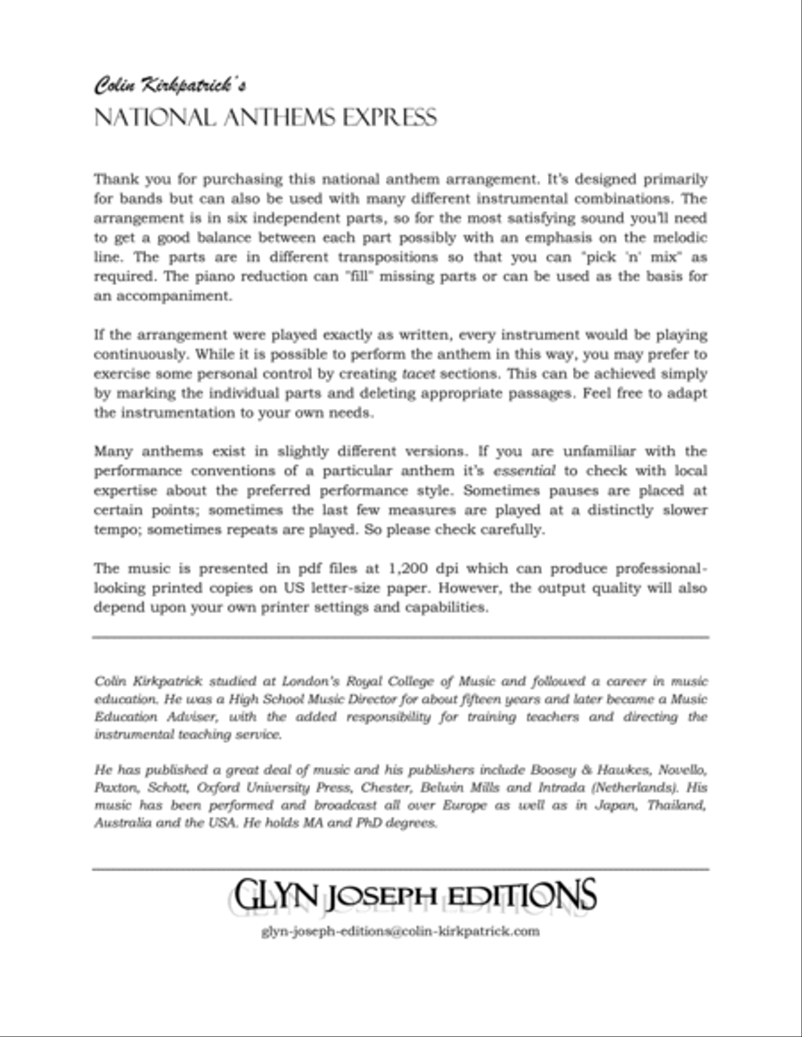 San Marino National Anthem: Inno Nazionale Large Ensemble scores gallery preview page 2