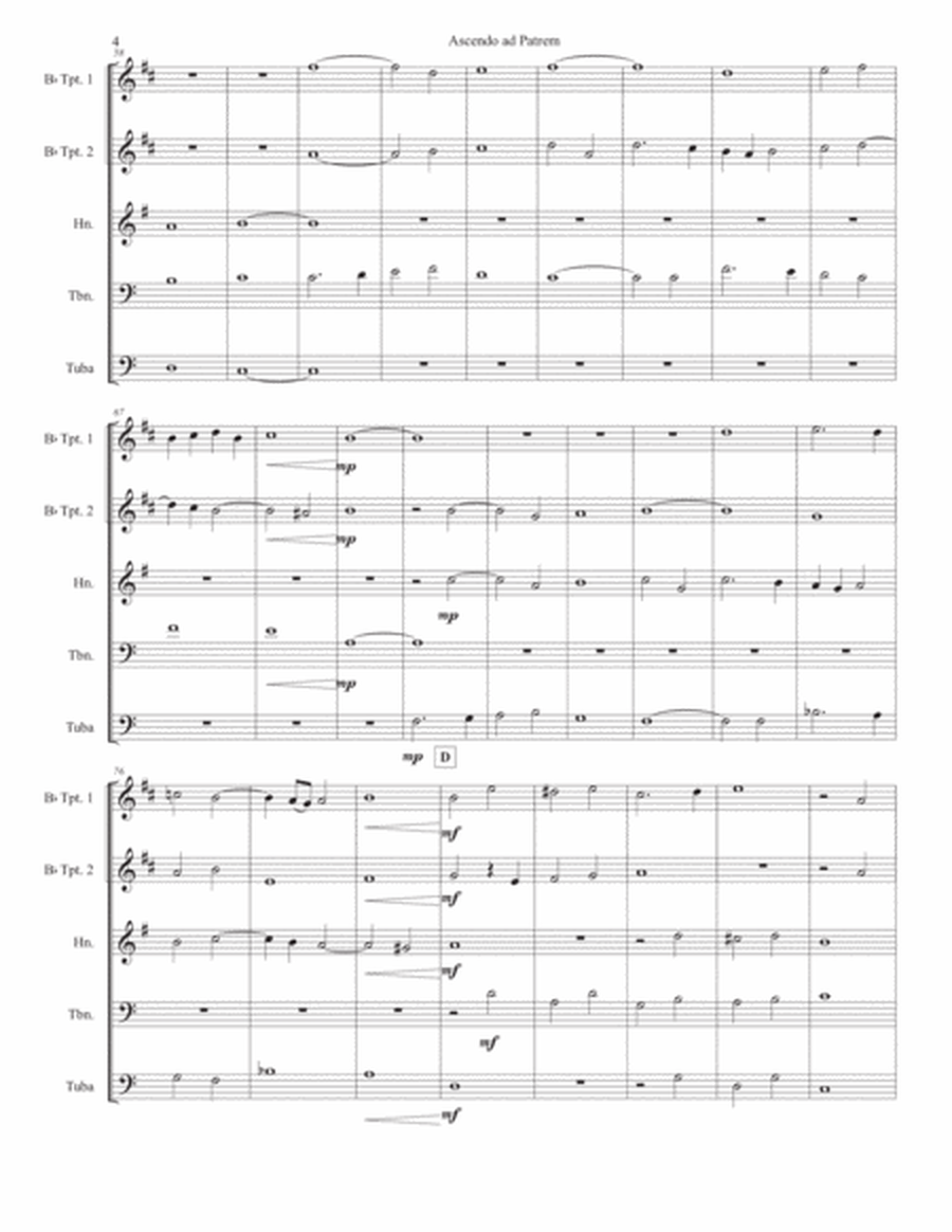 "Ascendo ad Patrem" for Brass Quintet - Giovanni Pierluigi da Palestrina image number null