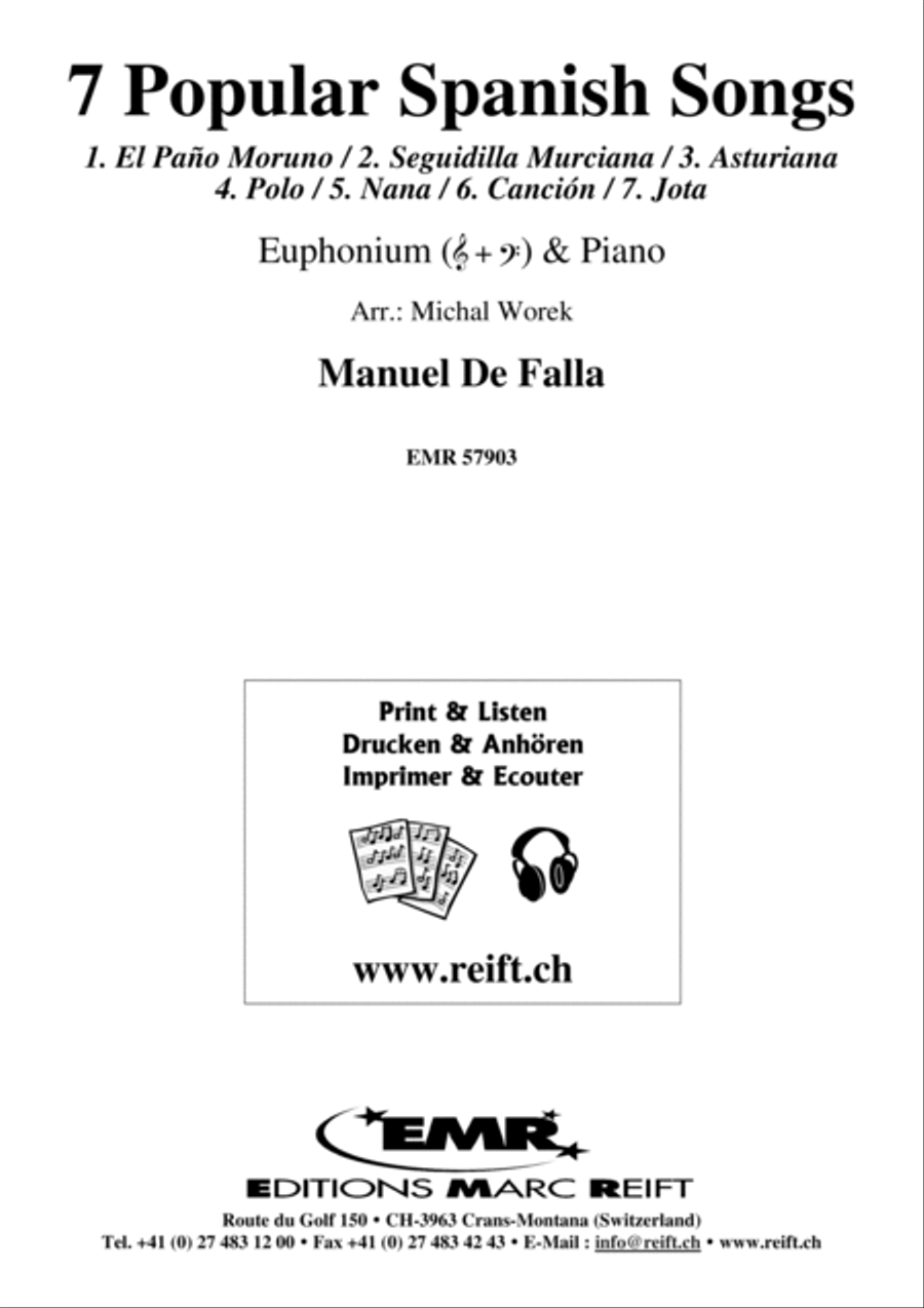 7 Popular Spanish Songs Euphonium scores gallery preview page 2