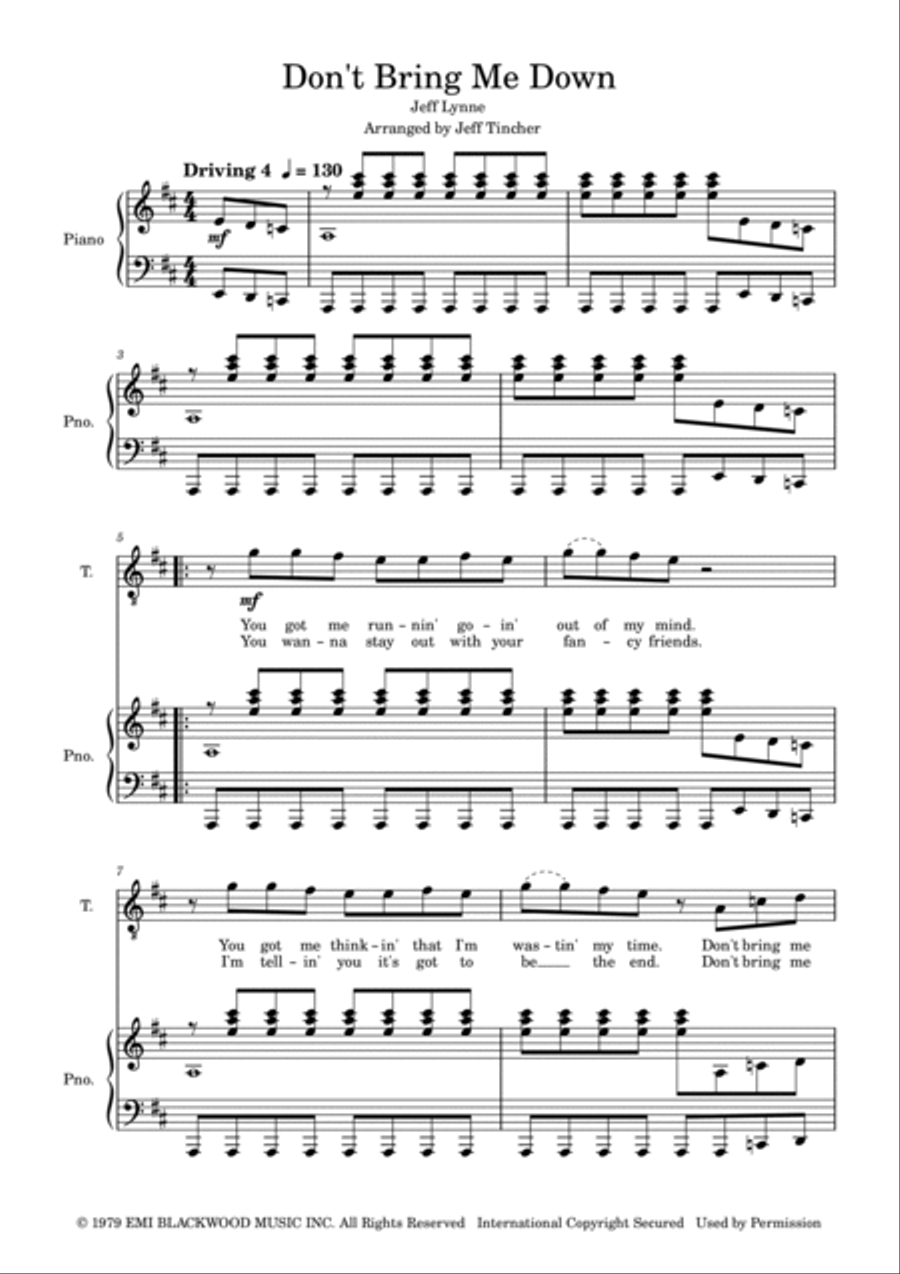 Don't Bring Me Down Don't Bring Me Down 4-Part scores gallery preview page 2