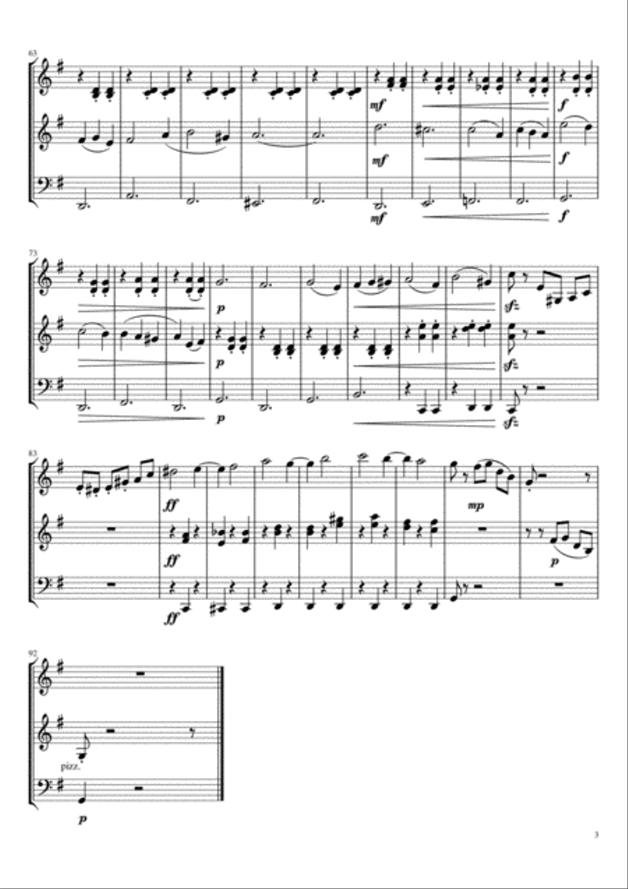Waltz from Sleeping Beauty 2Vn1Vc String Trio scores gallery preview page 3