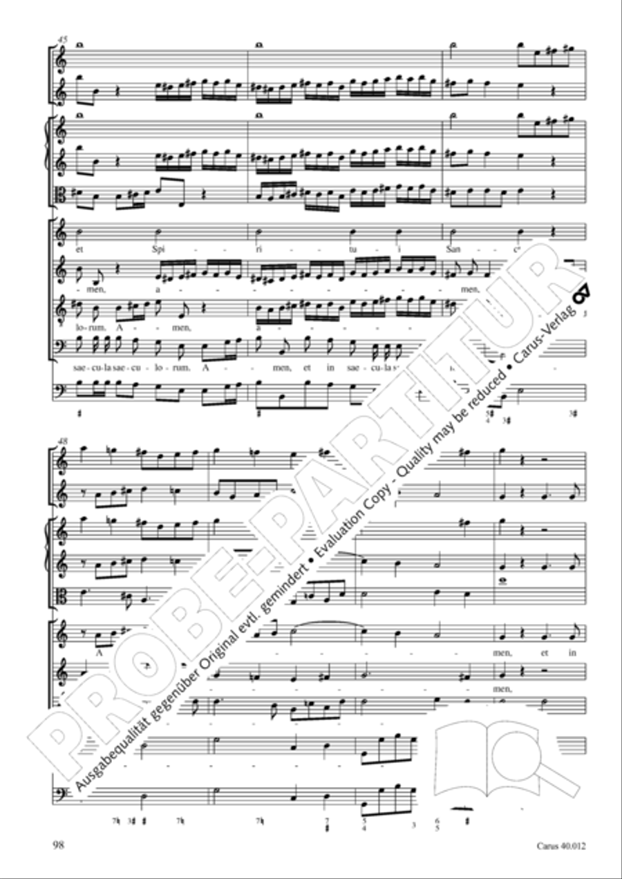 Beatus vir (How blest is he) Psalm 111 4-Part scores gallery preview page 99