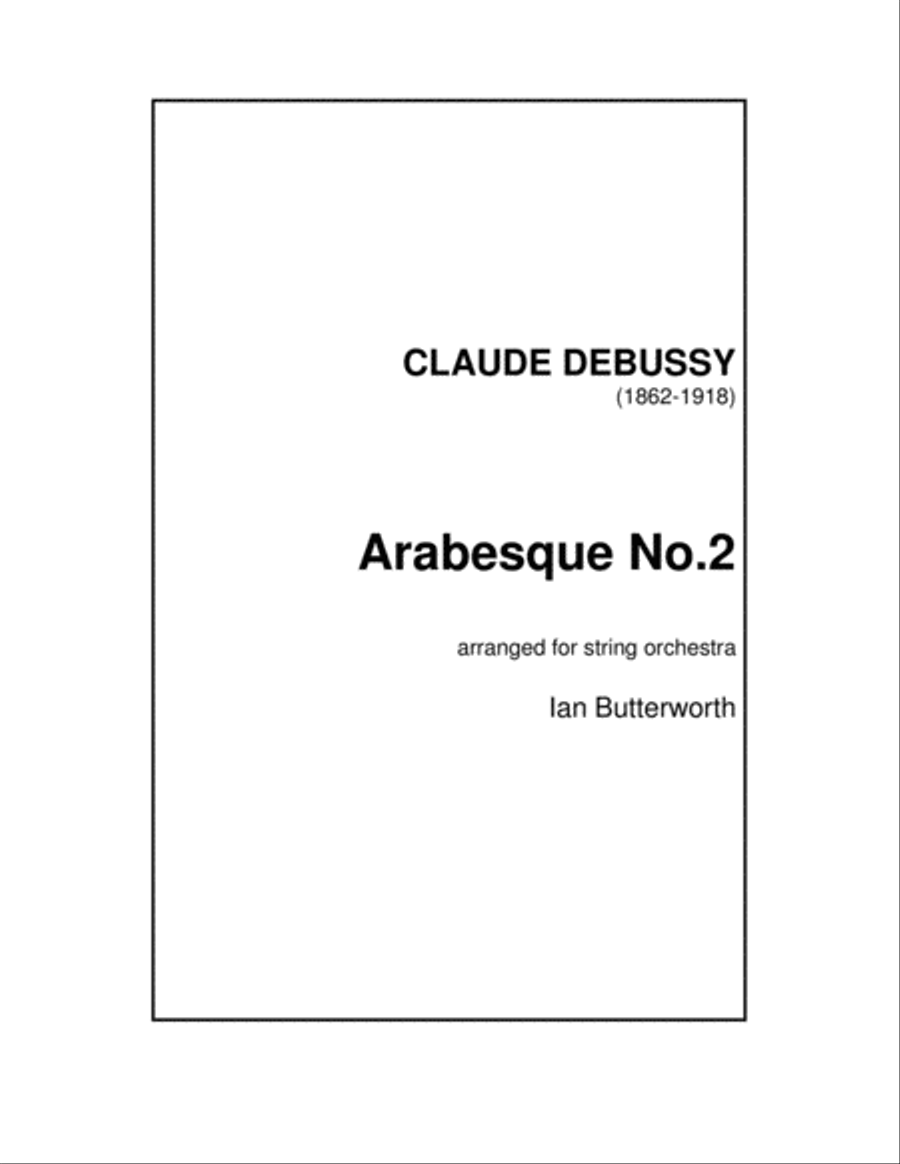 DEBUSSY Arabesque No.2 for string orchestra String Orchestra scores gallery preview page 1