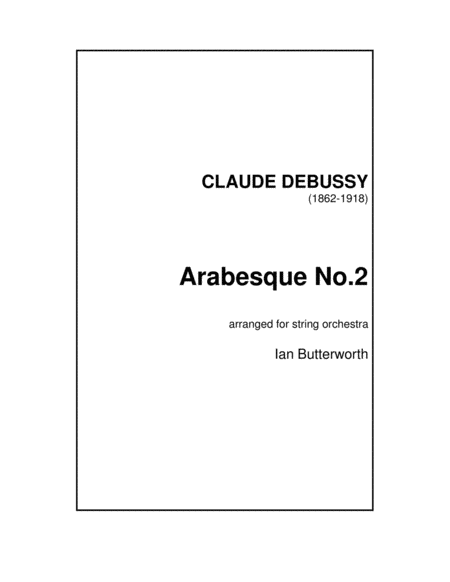 DEBUSSY Arabesque No.2 for string orchestra image number null