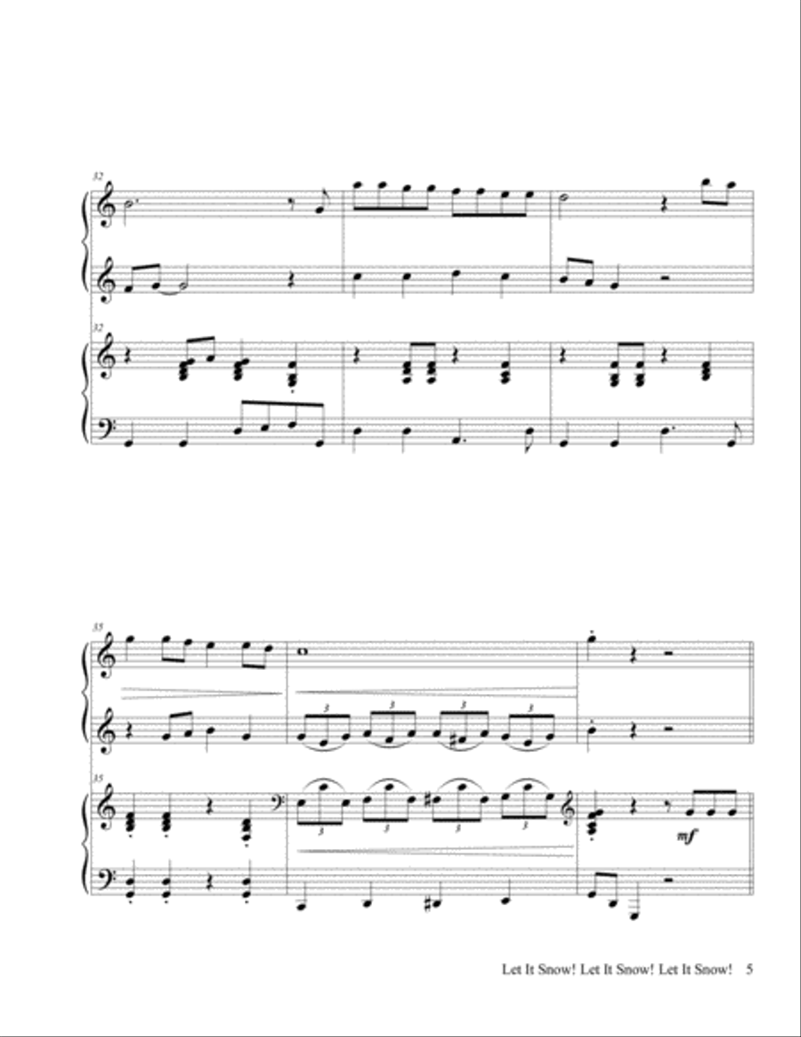 Let It Snow! Let It Snow! Let It Snow! Piano scores gallery preview page 6