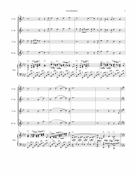 Gesu Bambino (for Saxophone Quartet and Piano) image number null