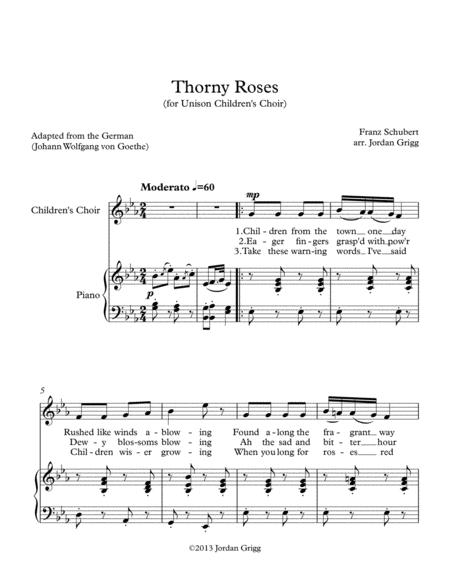 Thorny Roses (for Unison Children's Choir) image number null