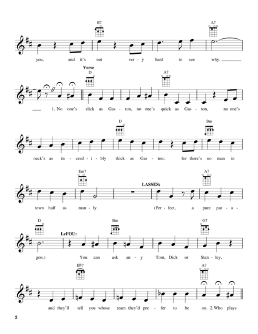 Gaston (from Beauty And The Beast) (2017) Ukulele scores gallery preview page 2
