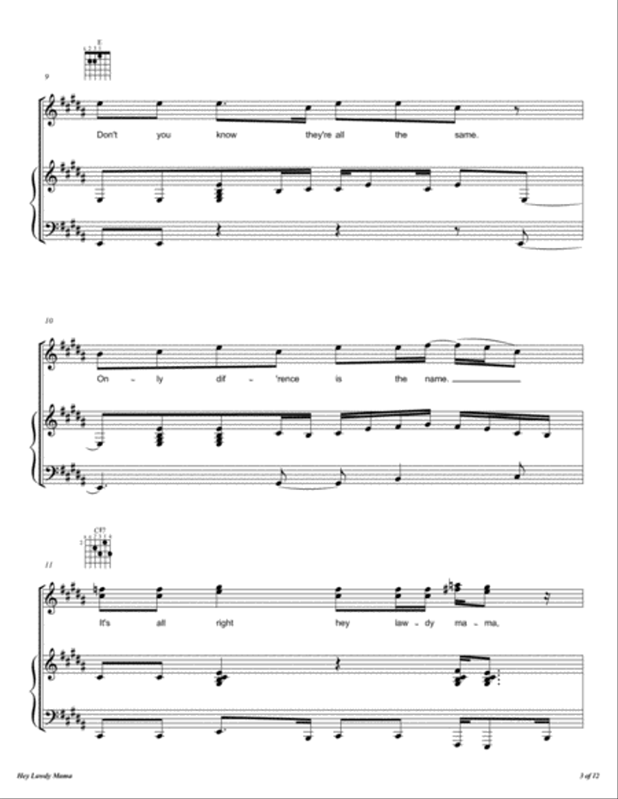 Hey Lawdy Mama Voice scores gallery preview page 4