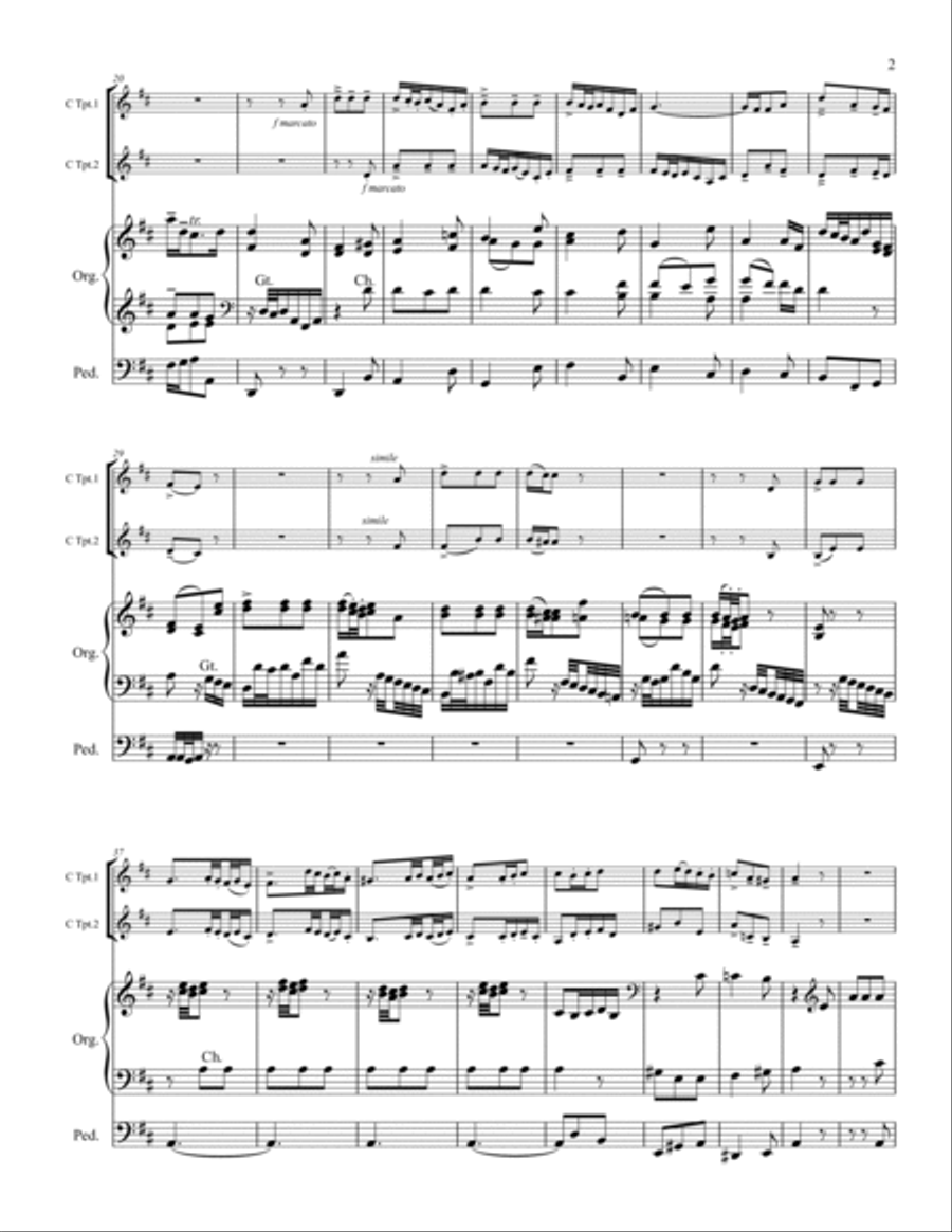 My Spirit Be Joyful - Two Trumpets and Organ Trumpet Duet scores gallery preview page 3
