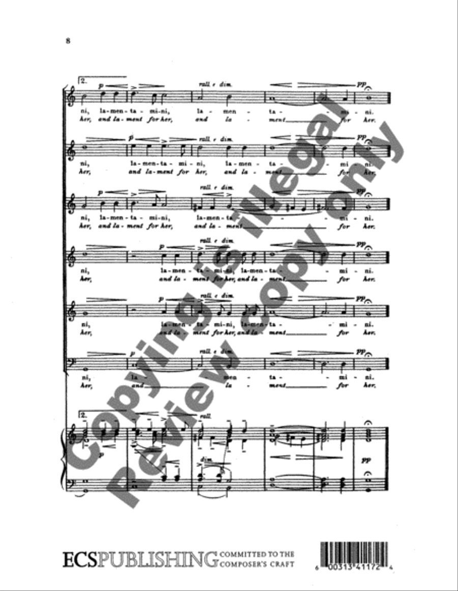 Jephtha: Plorate filii Israel (Lament, ye children of Israel) Choir scores gallery preview page 6