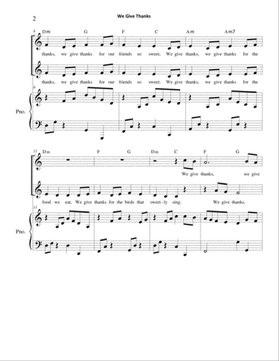 We Give Thanks (SA/2-Part Mixed) SA scores gallery preview page 2