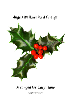 Book cover for Angels We Have Heard On High arranged for easy piano
