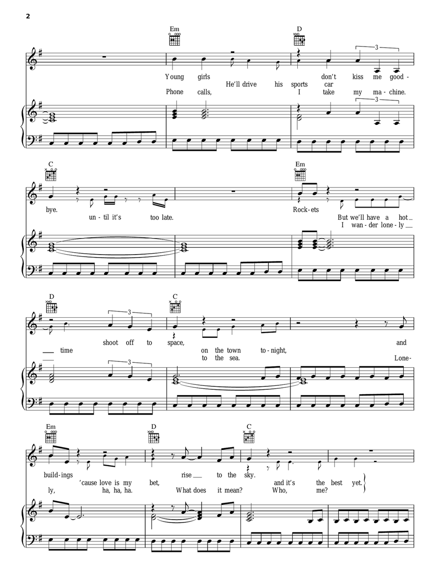 Bang Bang Bang Bang Piano, Vocal, Guitar scores gallery preview page 2