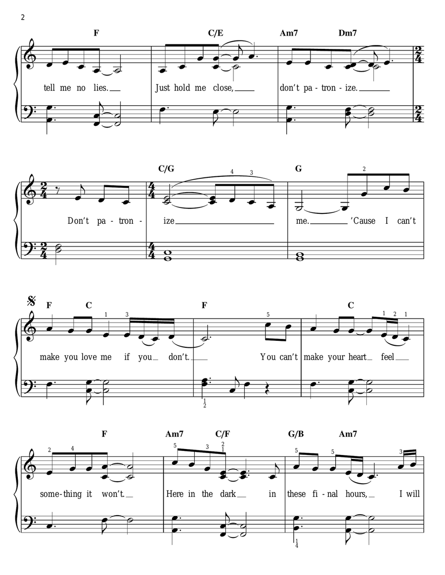 I Can't Make You Love Me Easy Piano scores gallery preview page 2