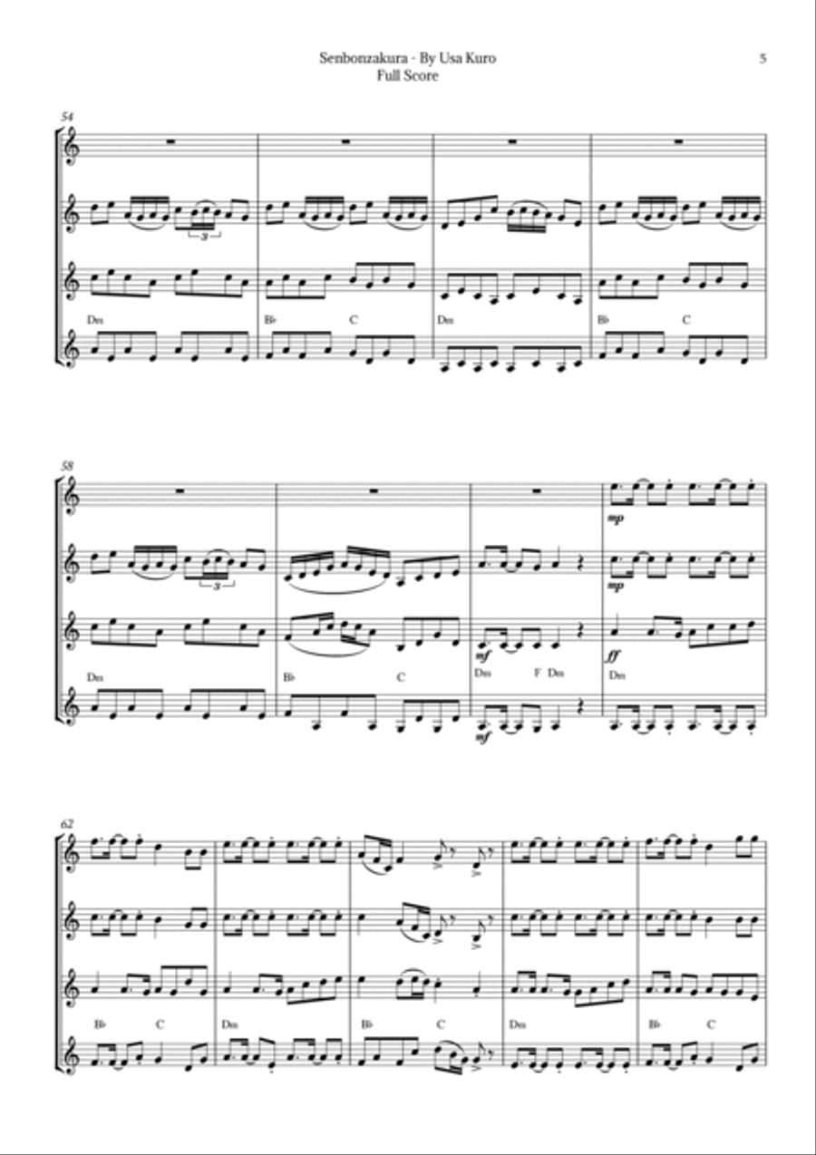 Senbonzakura Brass Quartet scores gallery preview page 5