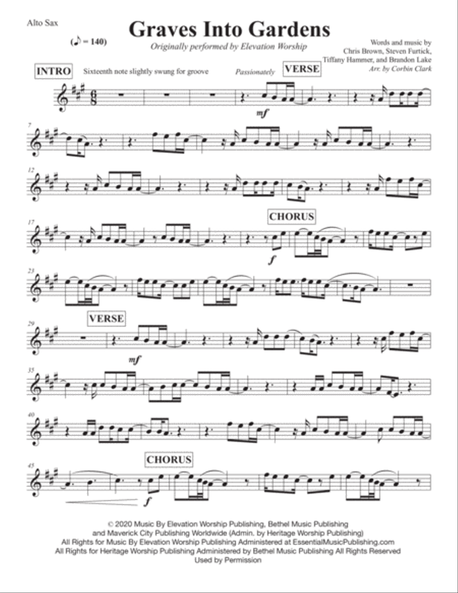 Graves Into Gardens Graves Into Gardens Alto Saxophone scores gallery preview page 2