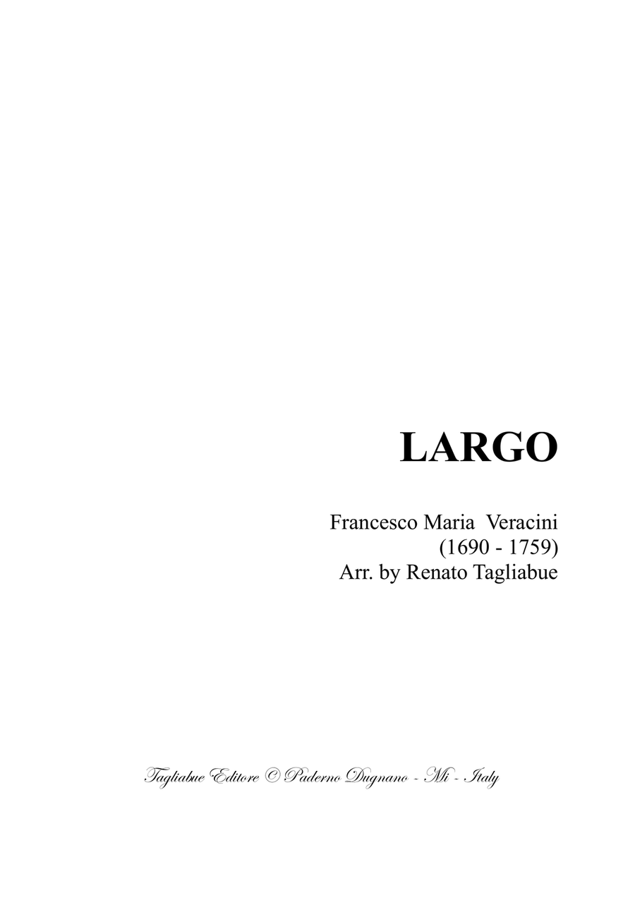 LARGO - VERACINI - Arr. For String Quartet - With Parts String Quartet scores gallery preview page 1