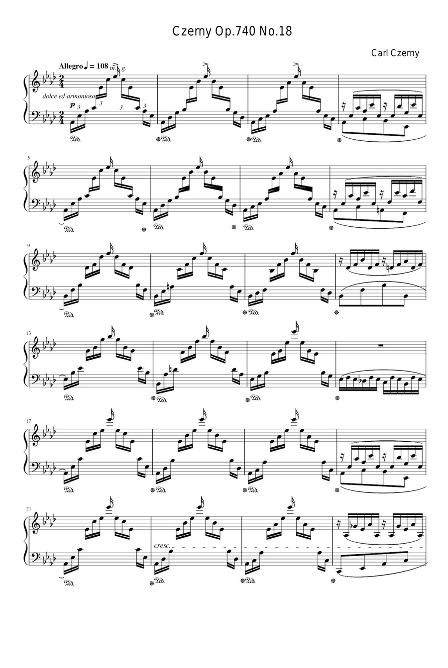 Czerny Op.740 No.18 Piano Solo scores gallery preview page 1