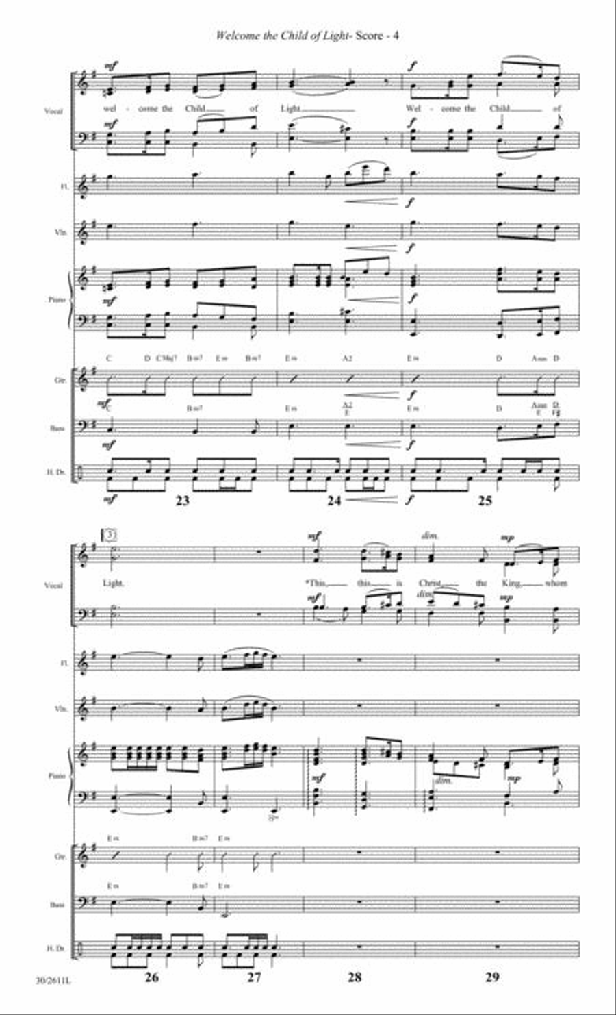 Welcome the Child of Light - Instrumental Ensemble Score and Parts Choir scores gallery preview page 5