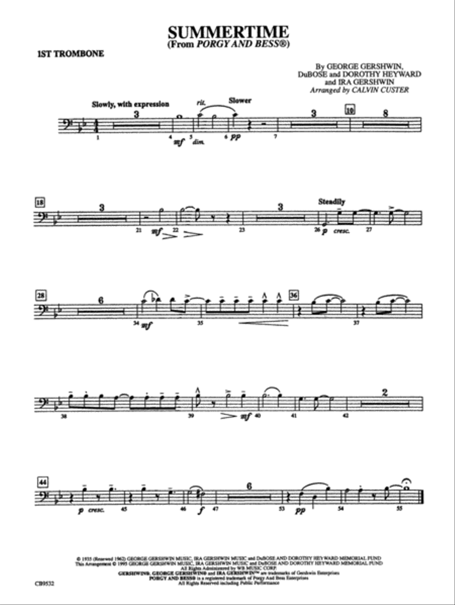 Book cover for Summertime: 1st Trombone