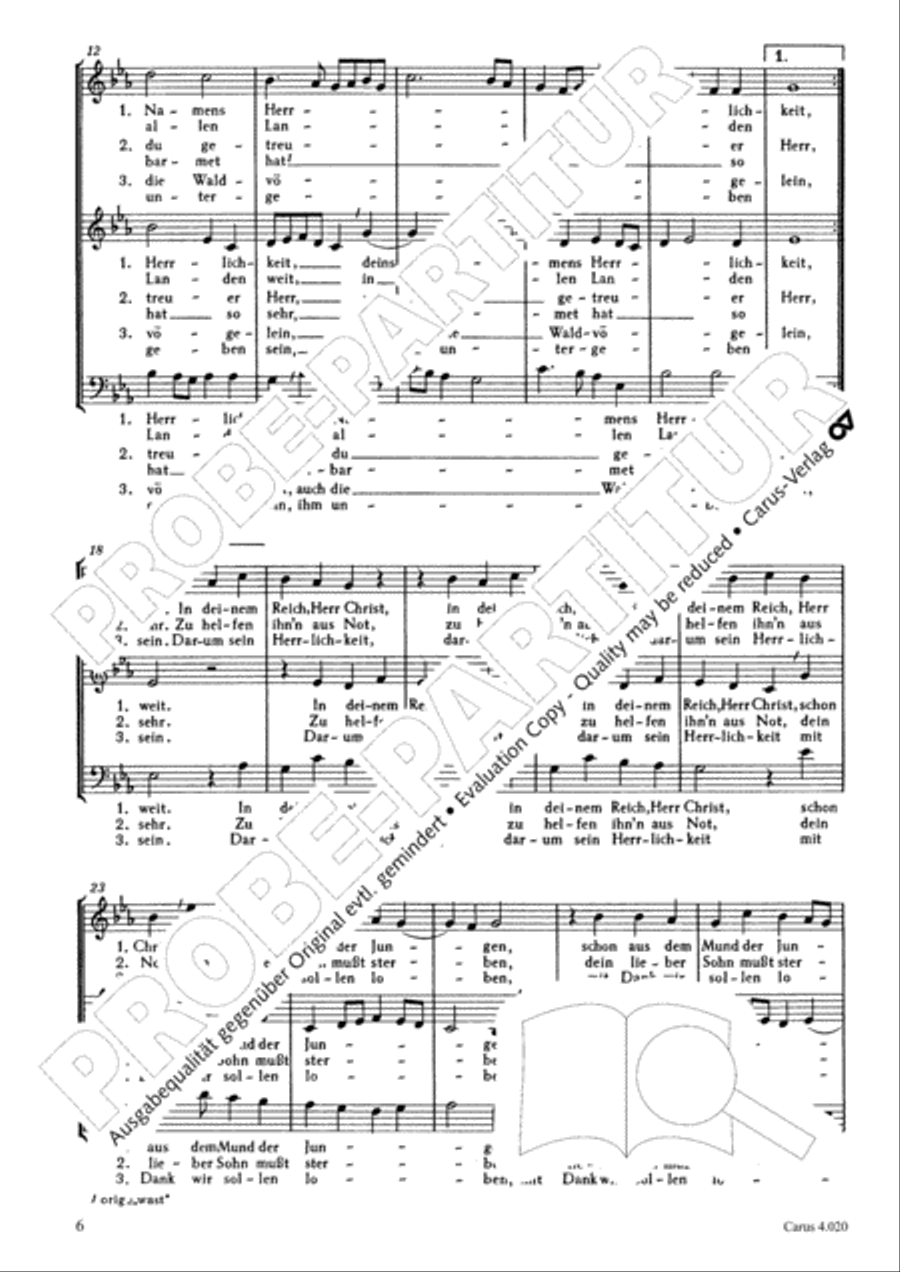 Calvisius: Tricinia. Psalmen und Motetten zu drei Stimmen Choir scores gallery preview page 7