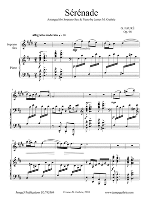 Fauré: Sérénade Op. 98 for Soprano Sax & Piano