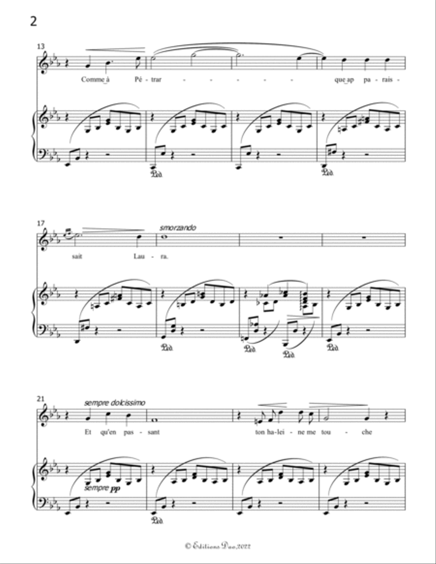 Oh! Quand je dors, by Liszt, in E flat Major Voice scores gallery preview page 4