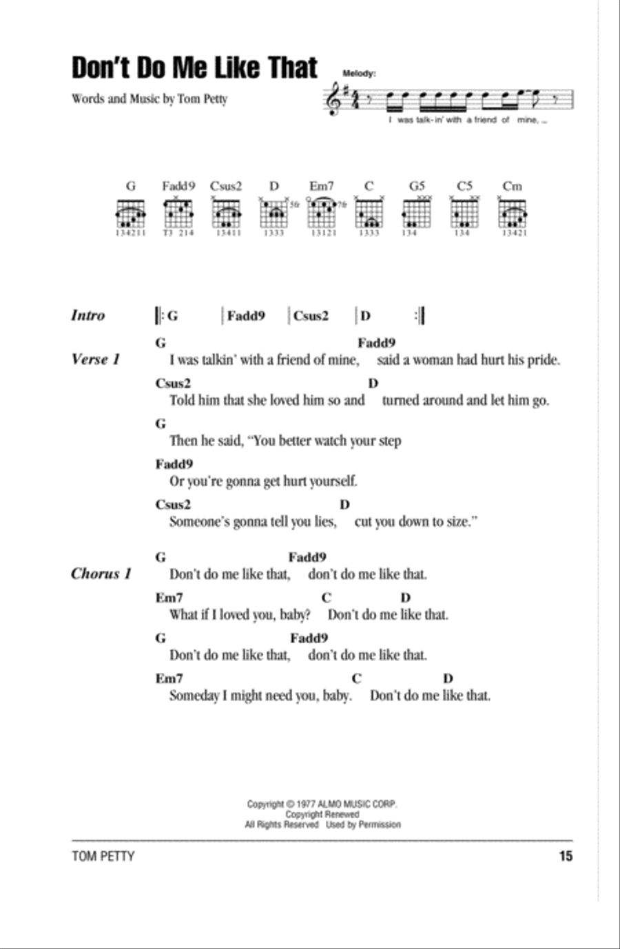 Don't Do Me Like That Acoustic Guitar scores gallery preview page 1
