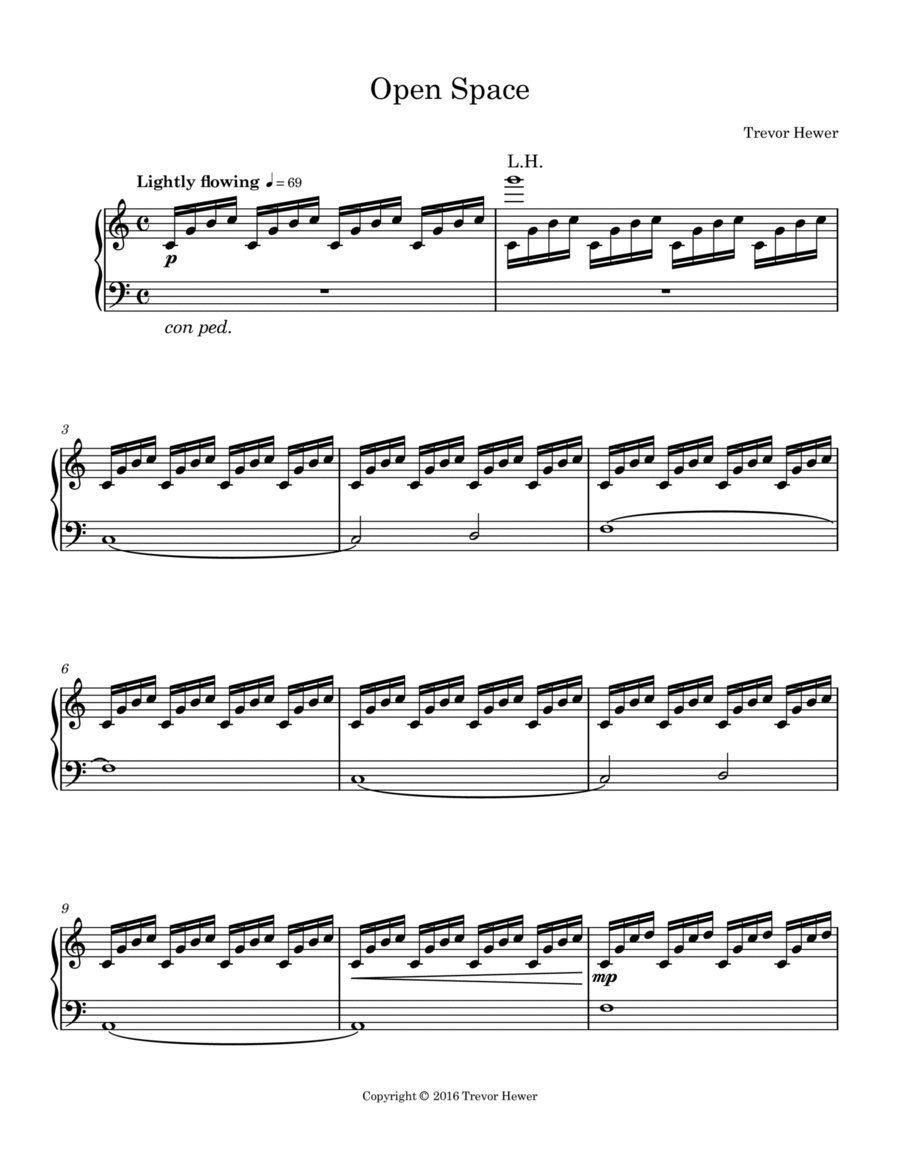 Open Space Piano Solo scores gallery preview page 1